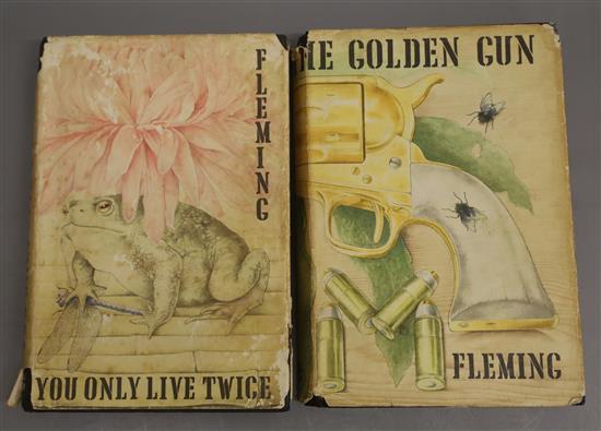 Fleming, Ian - You Only Live Twice, 1964 and The Golden Gun, 1965, both 1st editions, each in torn and scuffed